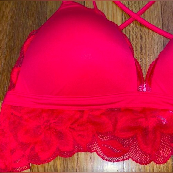 PINK Red and Pink Bralette VS Size Large - Picture 2 of 7